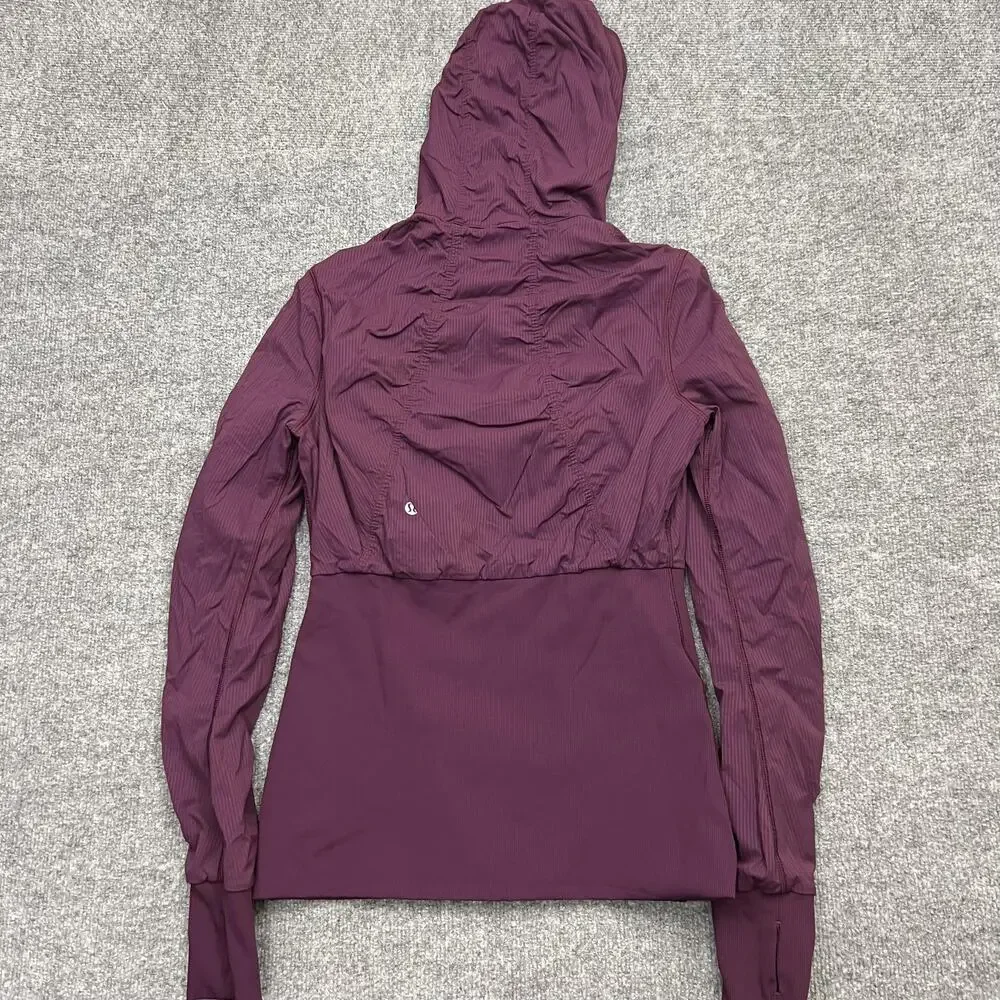 Lululemon Jacket Womens 8 Hooded Full Zip Reversible Athletic Stretch - Picture 7 of 10